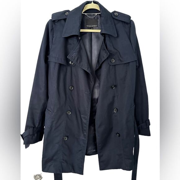 Banana Republic Navy Blue Double Breasted Trench Coat | Size M - Picture 2 of 9